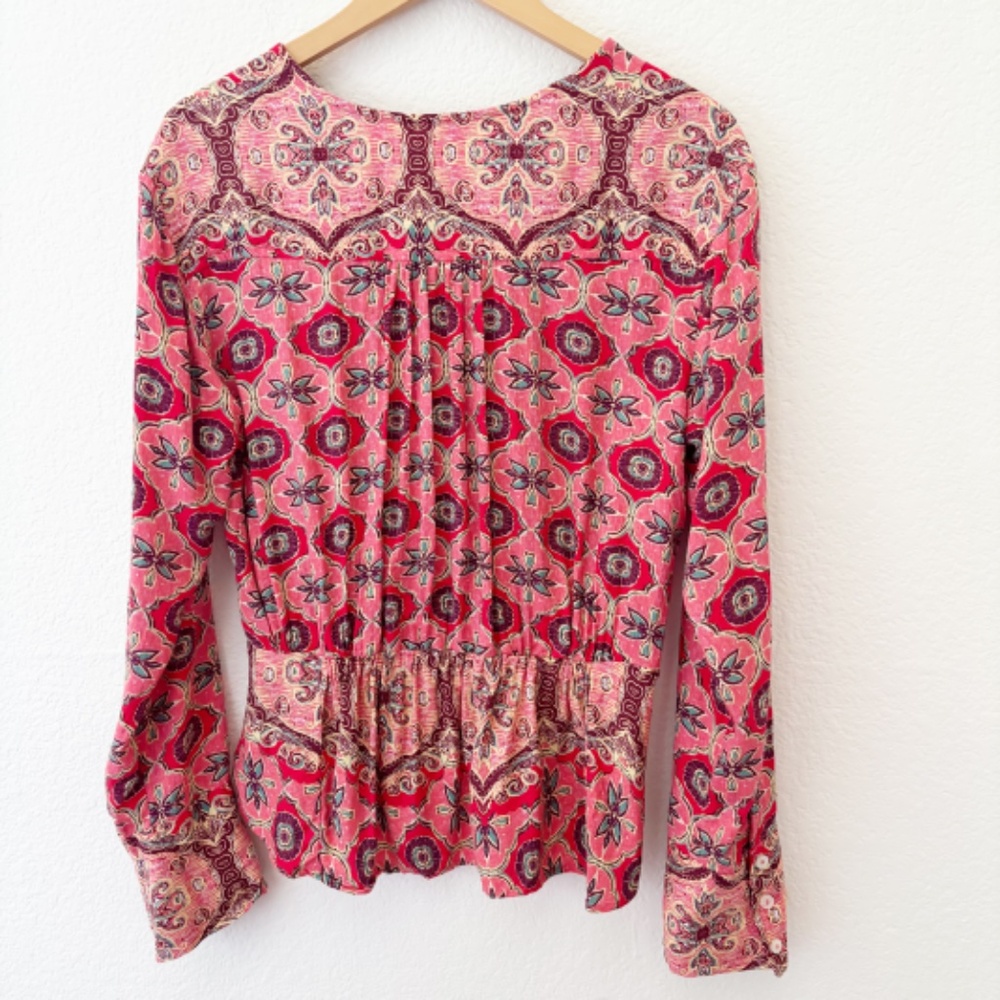 Free People Falling for you surplice boho top size Medium EUC‎ - Picture 7 of 11